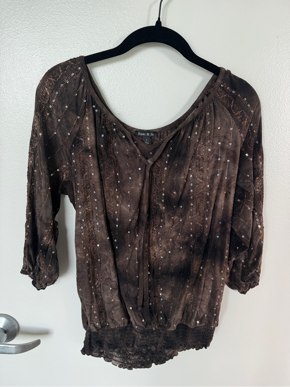 Sami & Jo Brown Embellished Women's Fairy Top